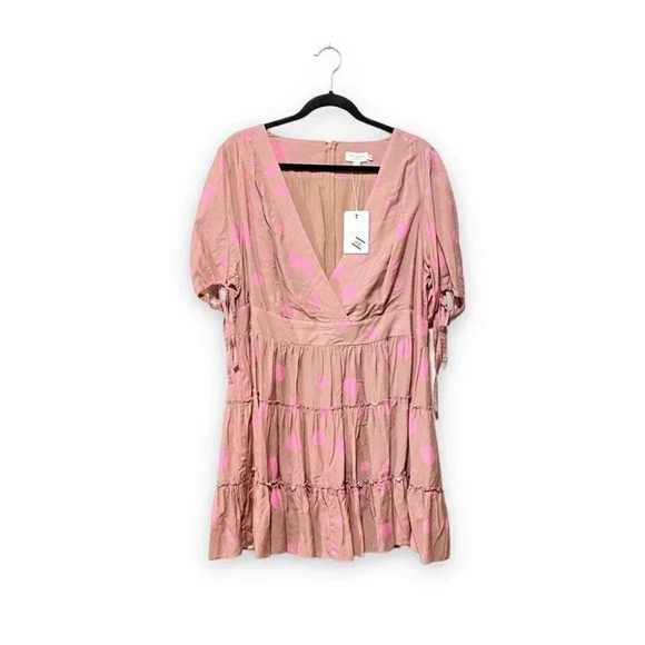 NWT Ted Baker London Stefina Pastel Brown/Pink Polka Dot Tiered Mini Dress 6 - Picture 11 of 16